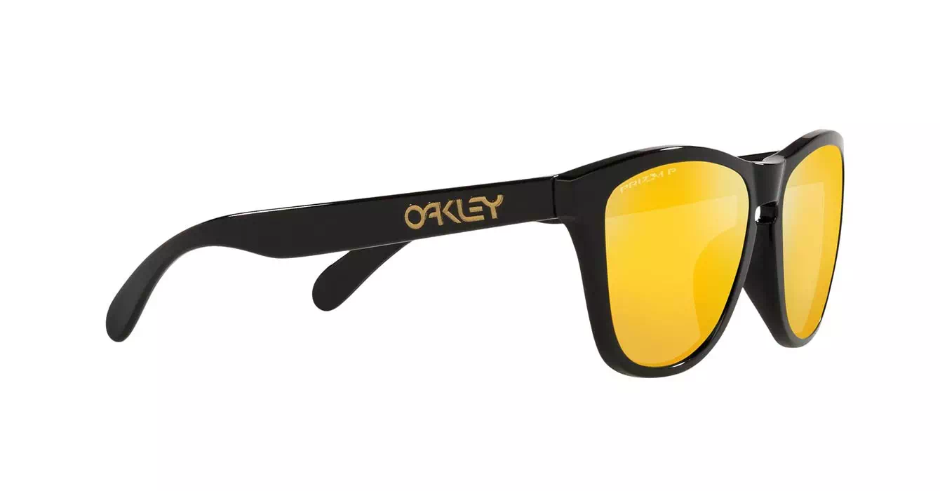 Oakley Prizm Polarized Frogskins (A) Polished Blk W/ Prizm 24K Polar (OO9245-C0) s54