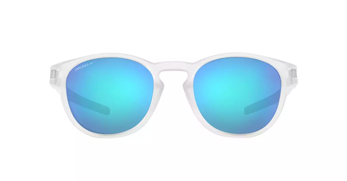 Oakley Latch (A) Matte Clear W/ Prizm Sapphire Polarized (OO9349-48) s53