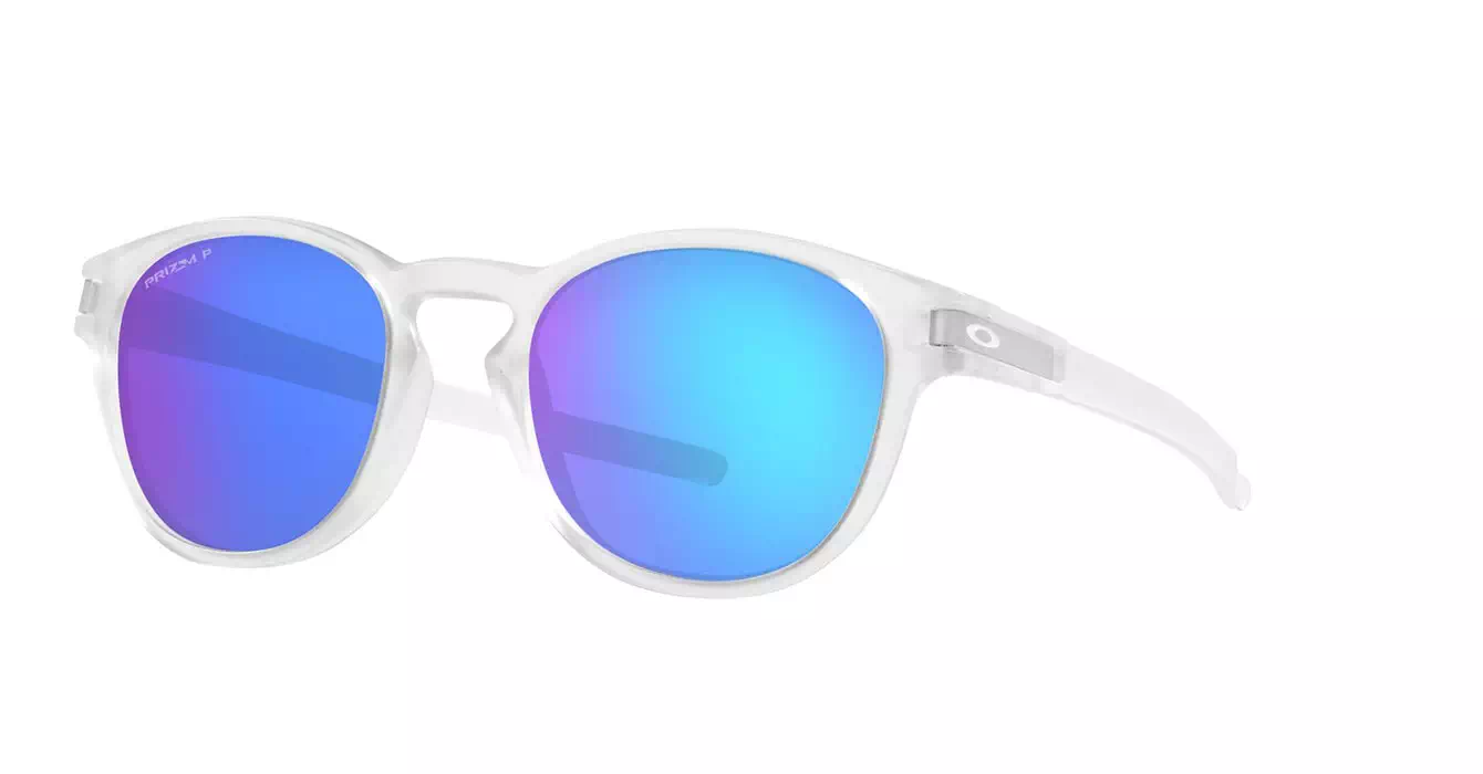 Oakley Latch (A) Matte Clear W/ Prizm Sapphire Polarized (OO9349-48) s53
