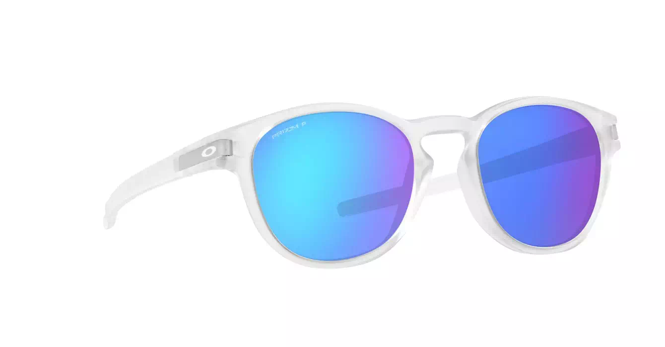 Oakley Latch (A) Matte Clear W/ Prizm Sapphire Polarized (OO9349-48) s53